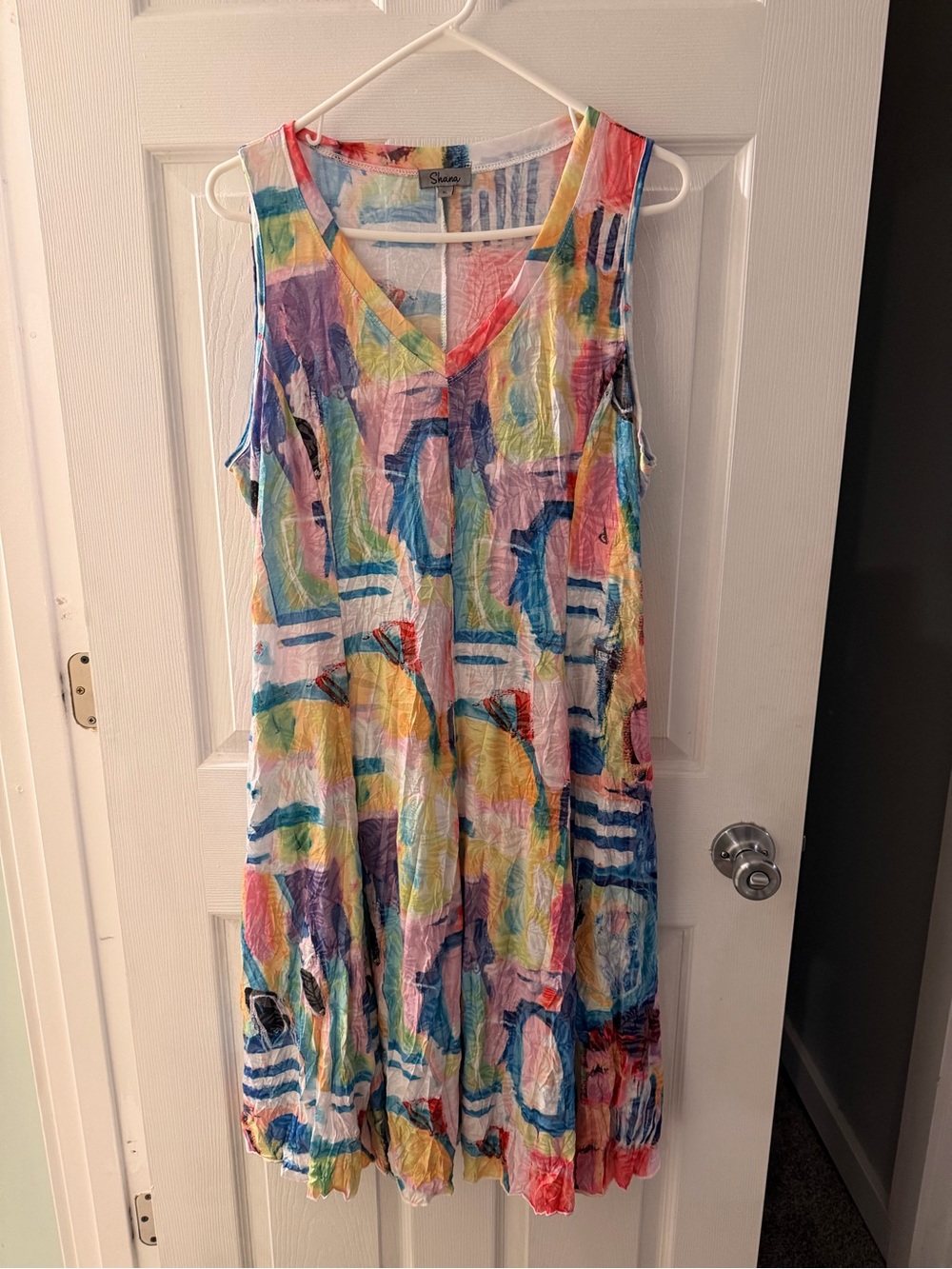 Sleeveless Multicolor Abstract Midi Dress by Sienna